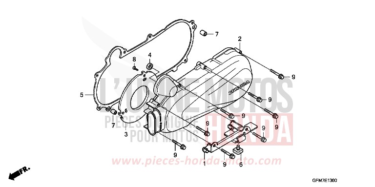 LEFT SIDE COVER for NHX 110 COSMIC SILVER METALLIC (NHA19) from 2008